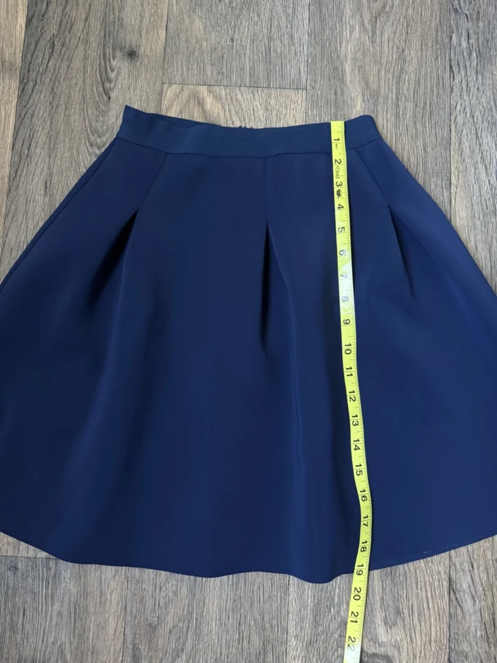Vintage Essentiel Antwerp Blue Pleated A-Line Short Skirt Zip Closure Women's 36